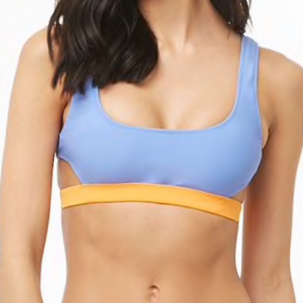 Forever 21 blue and orange swim top only